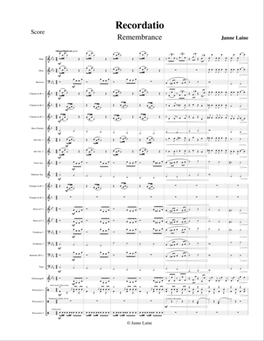 Recordatio Recordatio Concert Band scores gallery preview page 1