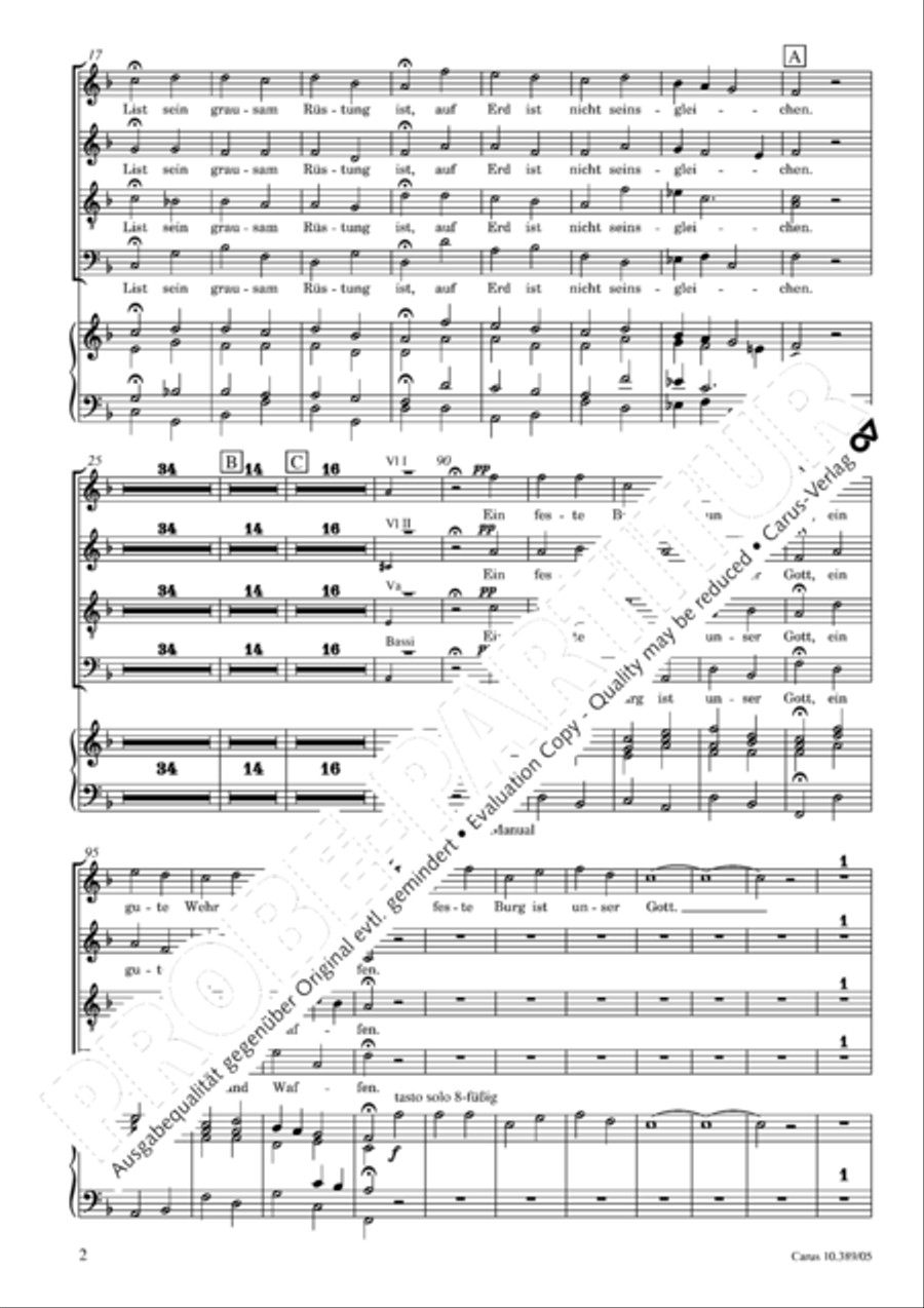 A mighty fortress is our God (Ein feste Burg ist unser Gott) 4-Part scores gallery preview page 3