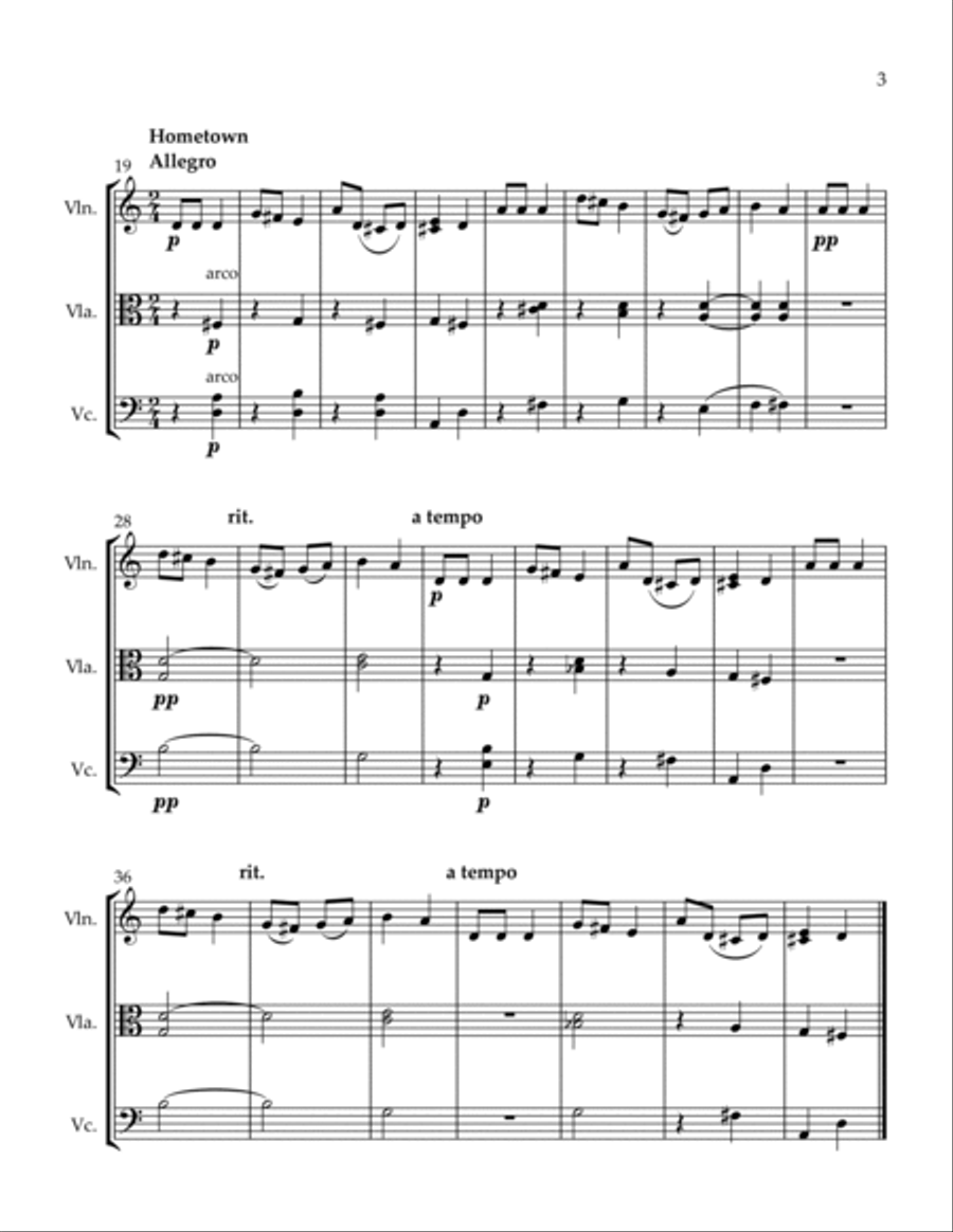 3 Trios Runaway Horse Hometown The Young Bride String Trio scores gallery preview page 3