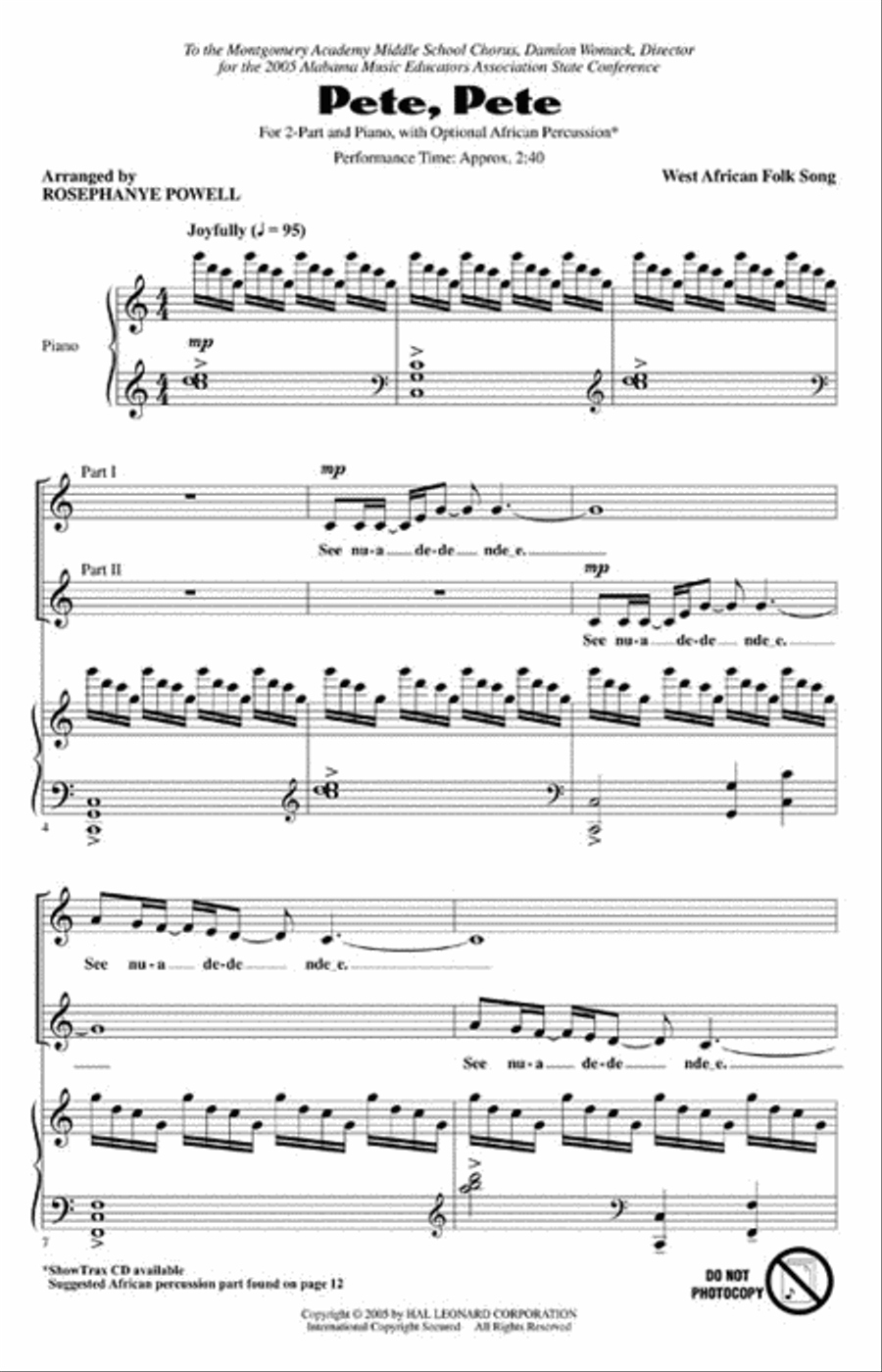 Pete, Pete 2-Part scores gallery preview page 2