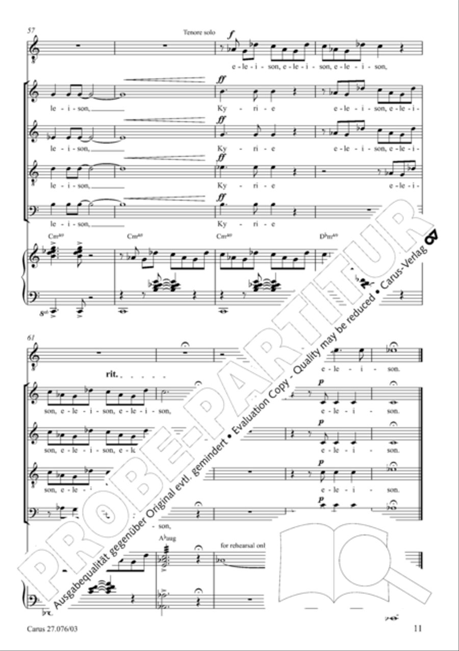 Missa in tempore incerto 4-Part scores gallery preview page 12