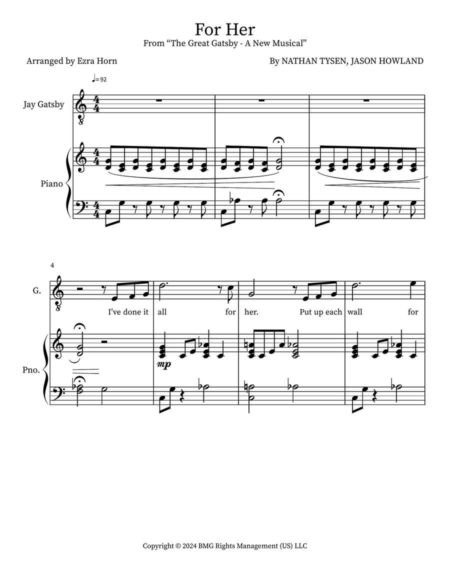 For Her Tenor Voice scores gallery preview page 1