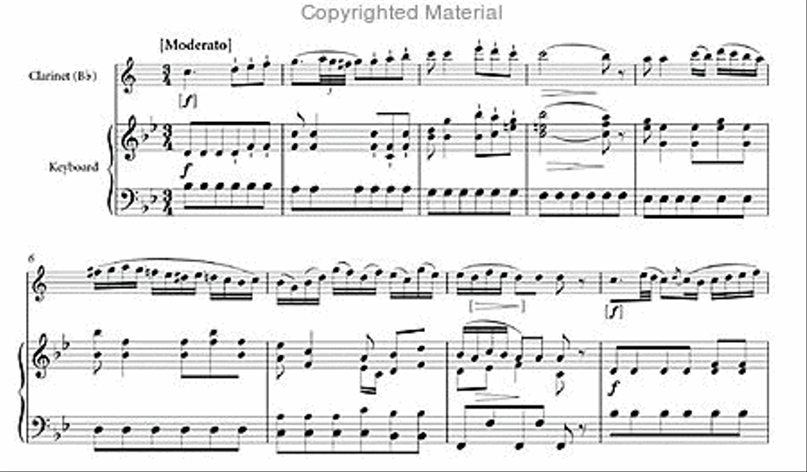 Sonata in B-flat Clarinet Solo scores gallery preview page 2