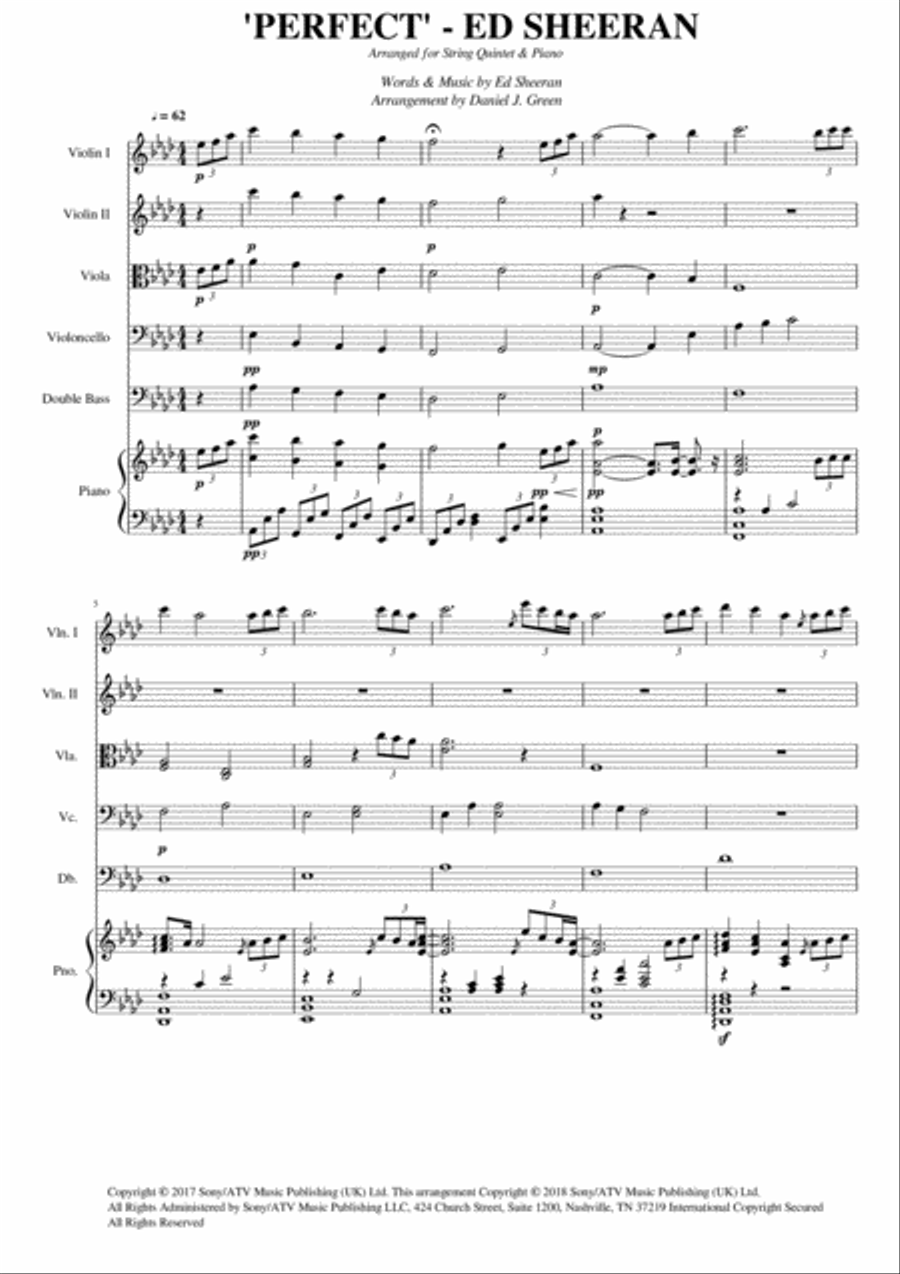 Perfect Perfect Piano Quintet scores gallery preview page 1