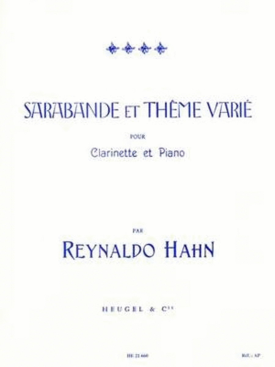 Sarabande Et Theme Varie Clarinet Solo scores gallery preview page 1