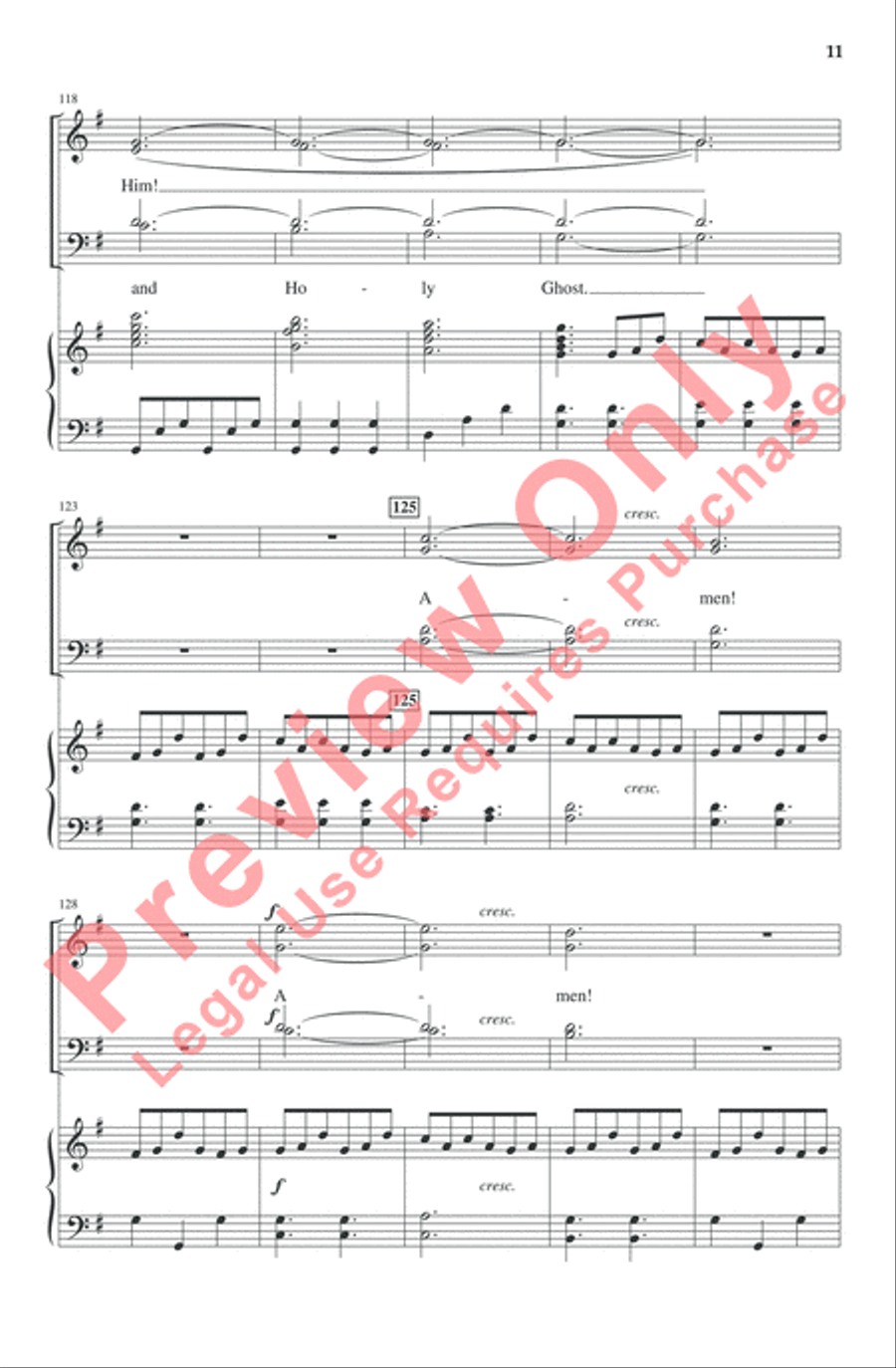 Praise to the Lord, the Almighty 4-Part scores gallery preview page 11