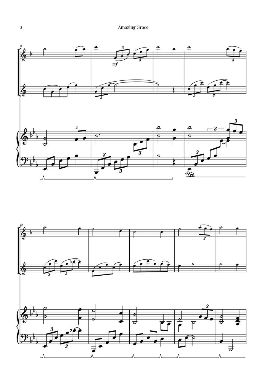 Amazing Grace: Beautiful Duet Chamber Music scores gallery preview page 2