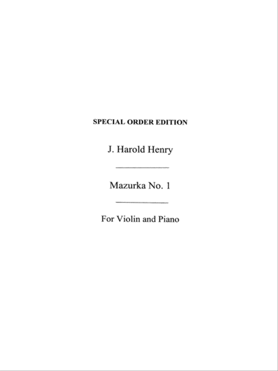 Mazurka No.1 In G Violin Solo scores gallery preview page 1