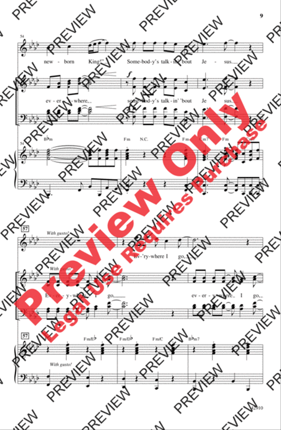 Somebody's Talkin' 'Bout Jesus 4-Part scores gallery preview page 9