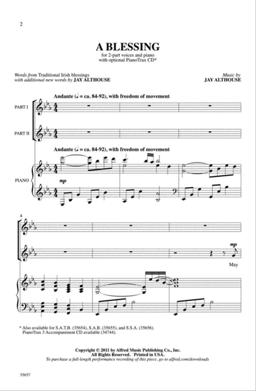 A Blessing A Blessing 2-Part scores gallery preview page 2