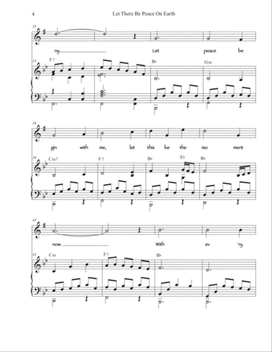 Let There Be Peace On Earth Alto Saxophone scores gallery preview page 4