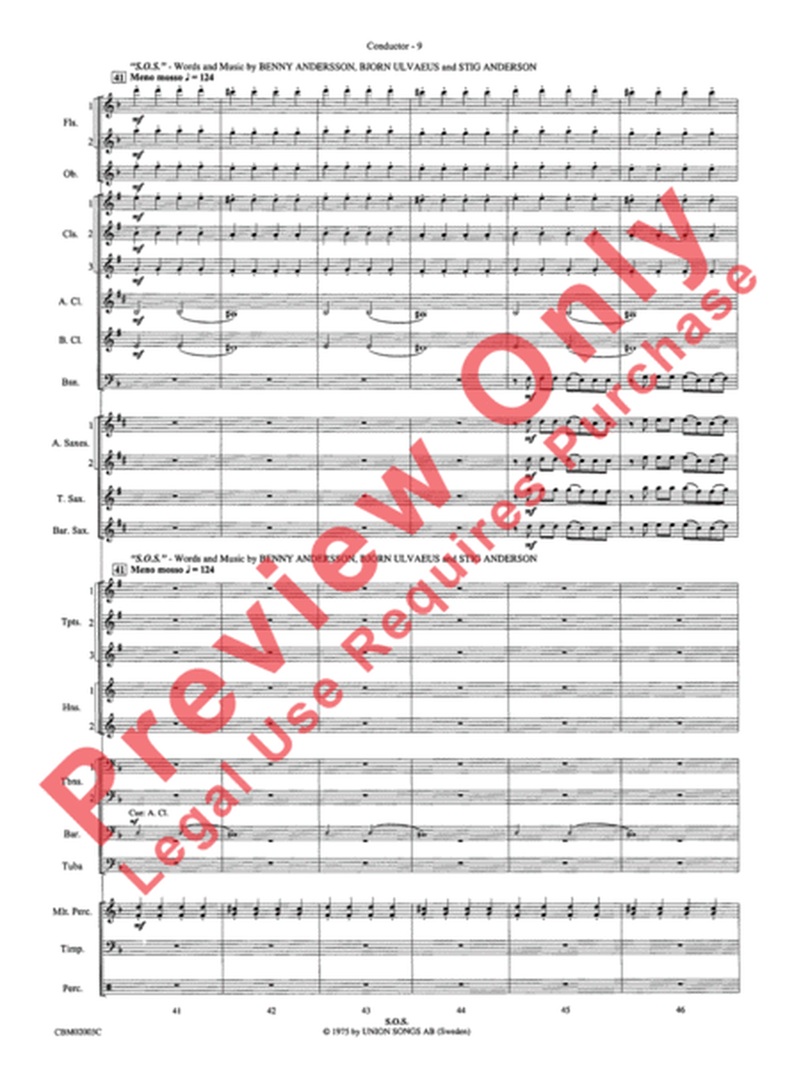 Mamma Mia! - Concert Band (Conductor's Score)