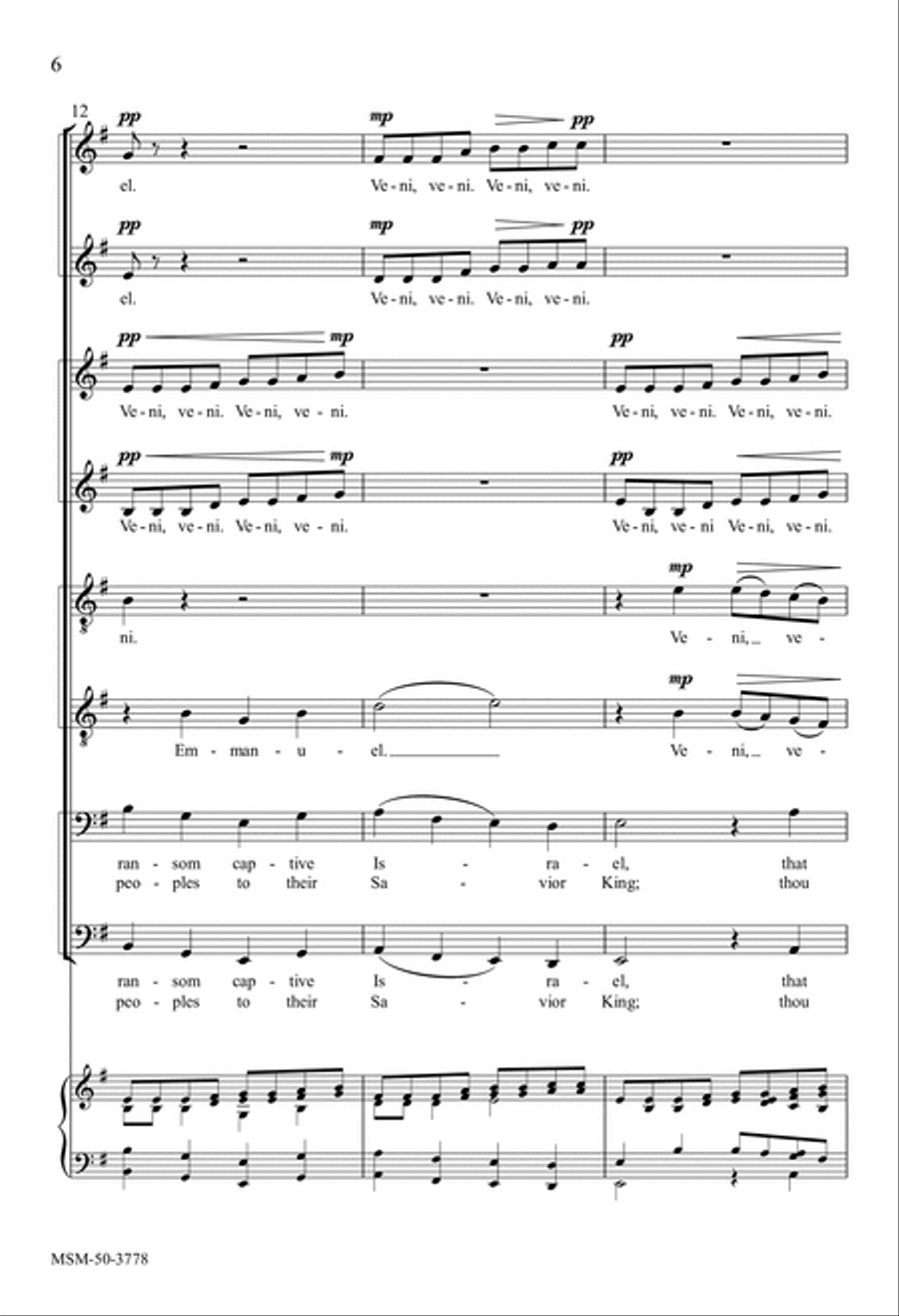 O Come, O Come, Emmanuel O Come, O Come, Emmanuel Divisi scores gallery preview page 6