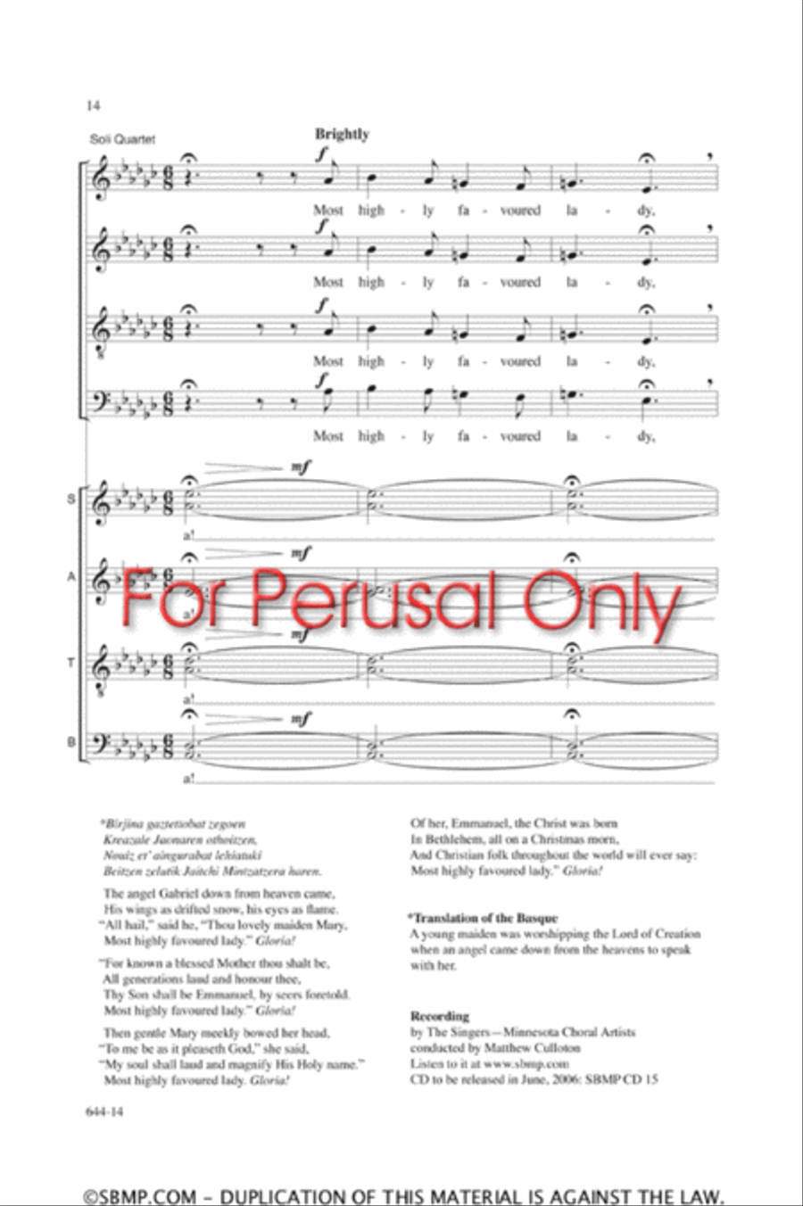 Gabriel's Message - SATB Octavo 4-Part scores gallery preview page 14
