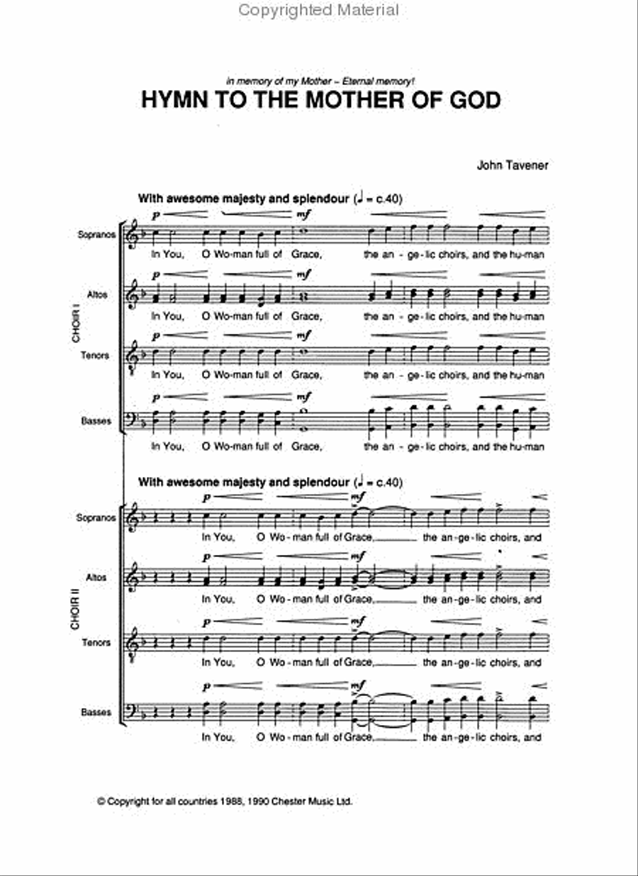 John Tavener - Choral Collection 4-Part scores gallery preview page 2
