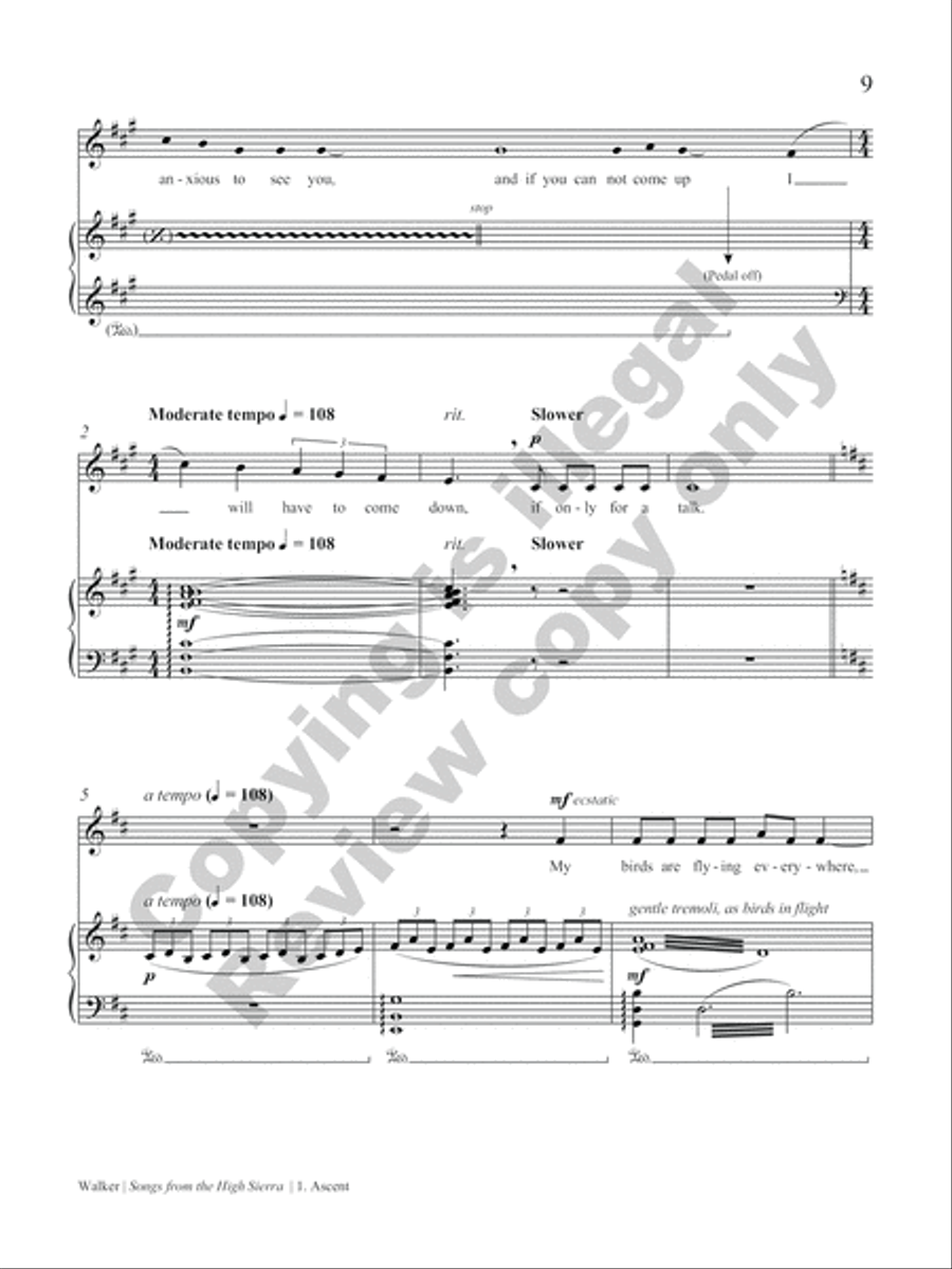 Songs from the High Sierra High Voice scores gallery preview page 5