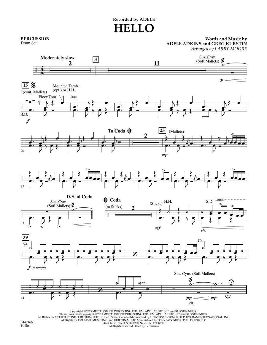 Hello - Percussion Hello - Percussion Orchestra scores gallery preview page 1