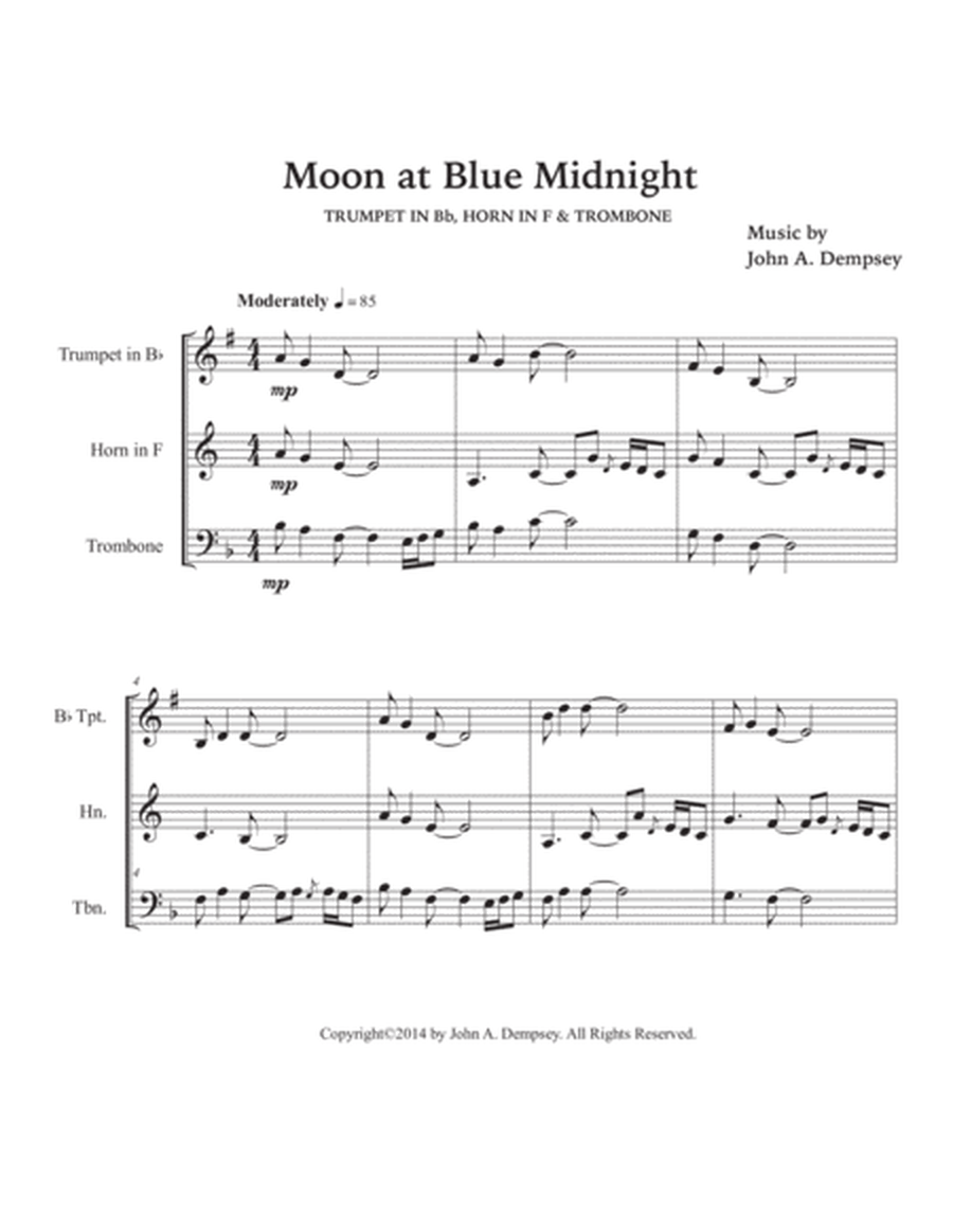 Moon at Blue Midnight (Brass Trio): Trumpet, Horn in F and Trombone image number null