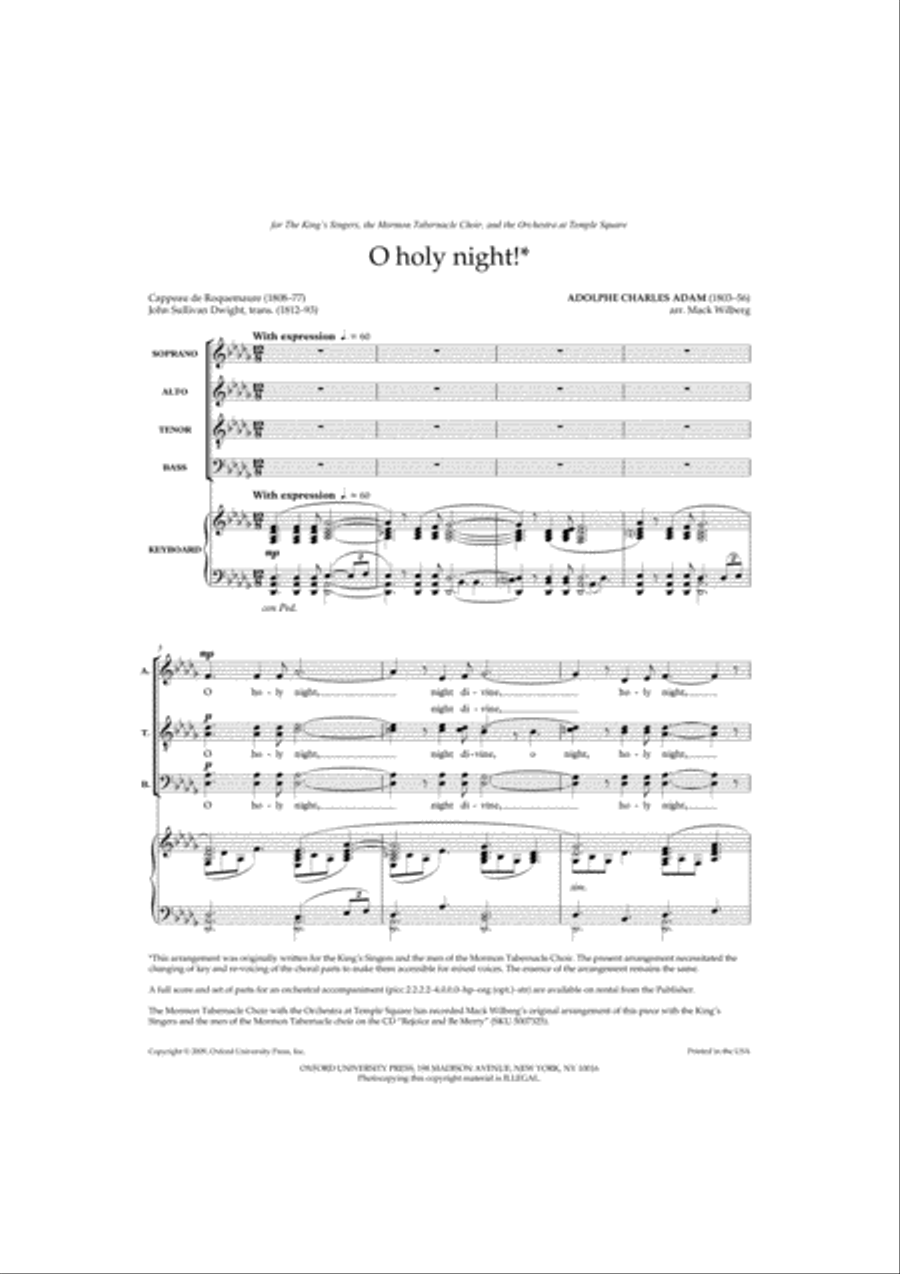 O holy night! O holy night! 4-Part scores gallery preview page 2