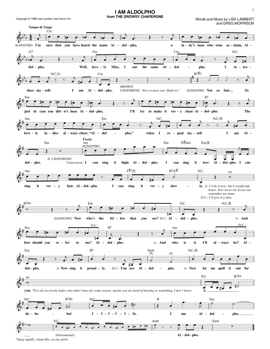 I Am Aldolpho I Am Aldolpho Piano scores gallery preview page 1