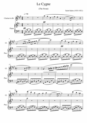 Camille Saint-Saëns - The Swan (Clarinet Solo)