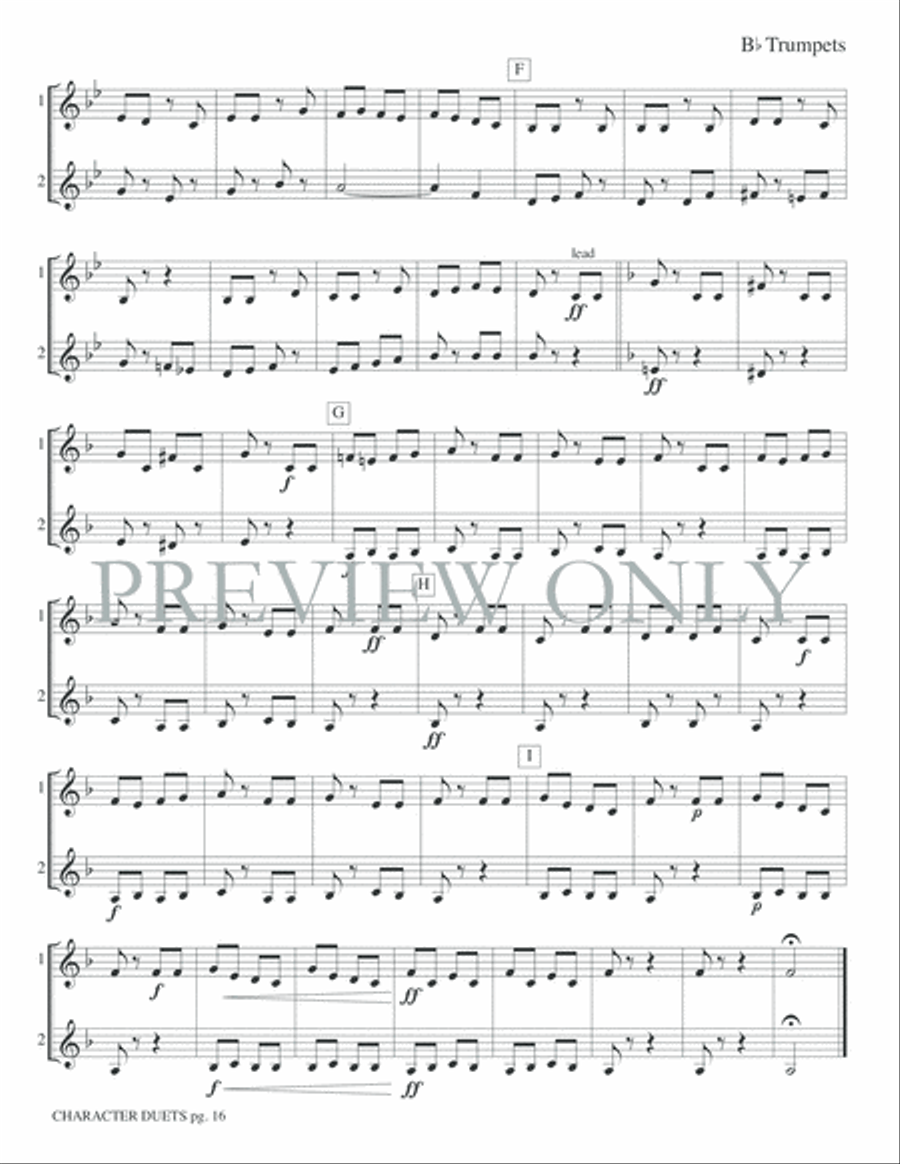 Just for Two -- Character Duets Trumpet Duet scores gallery preview page 18