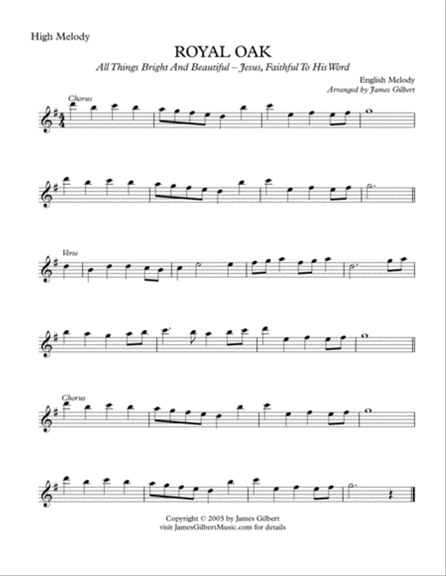ROYAL OAK (All Things Bright And Beautiful) Small Ensemble scores gallery preview page 4