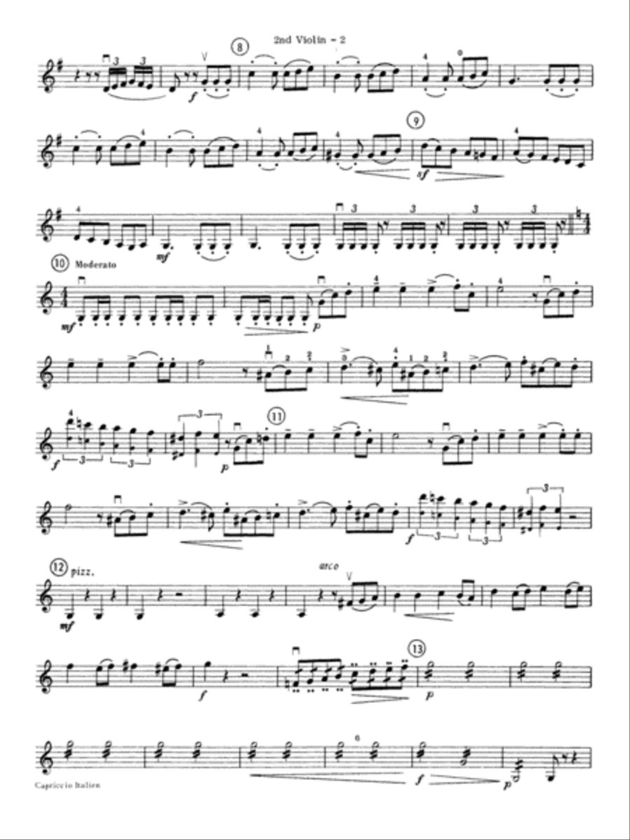 Capriccio Italienne: 2nd Violin Full Orchestra scores gallery preview page 2