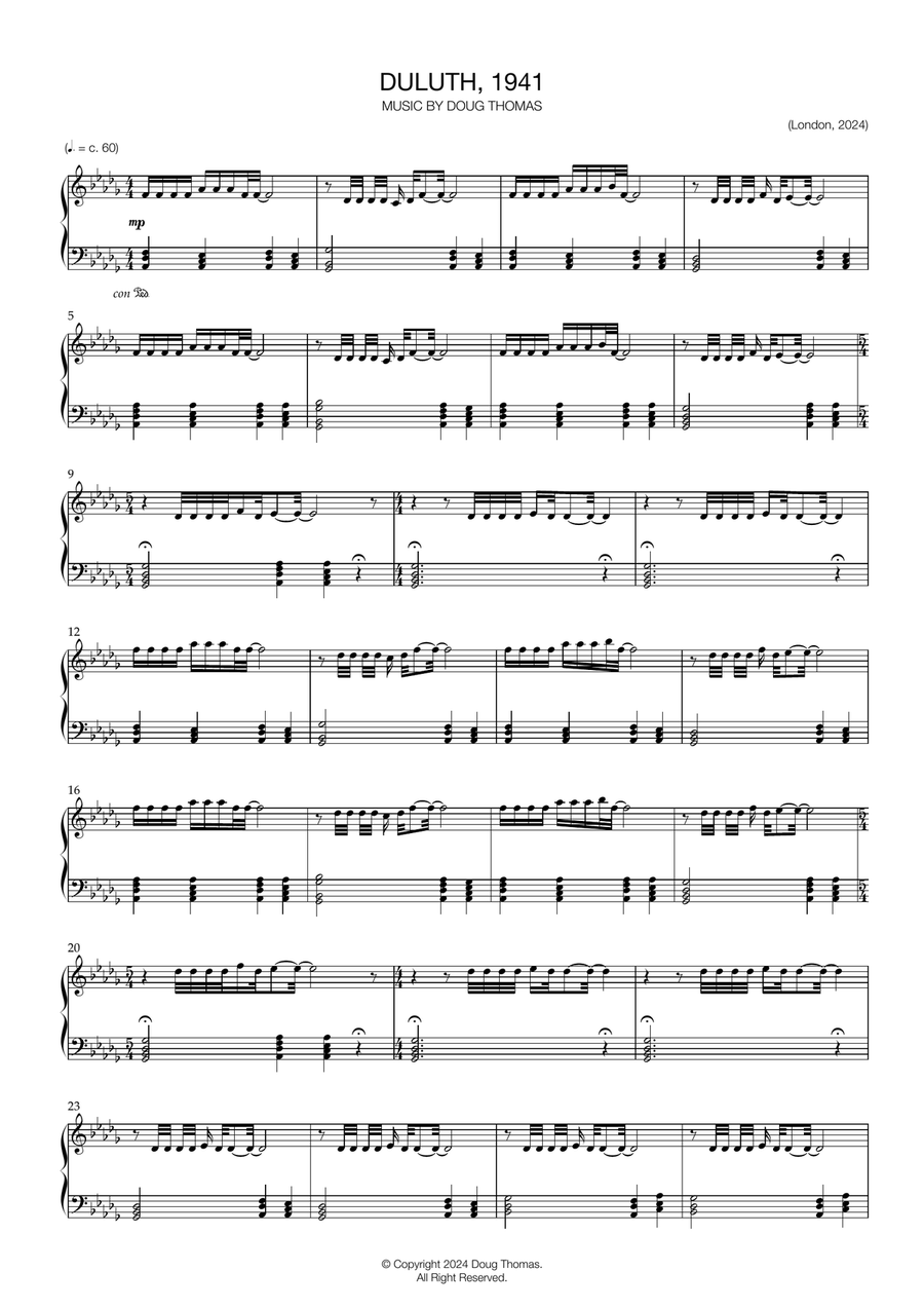 Duluth, 1941 Duluth, 1941 Piano Solo scores gallery preview page 2