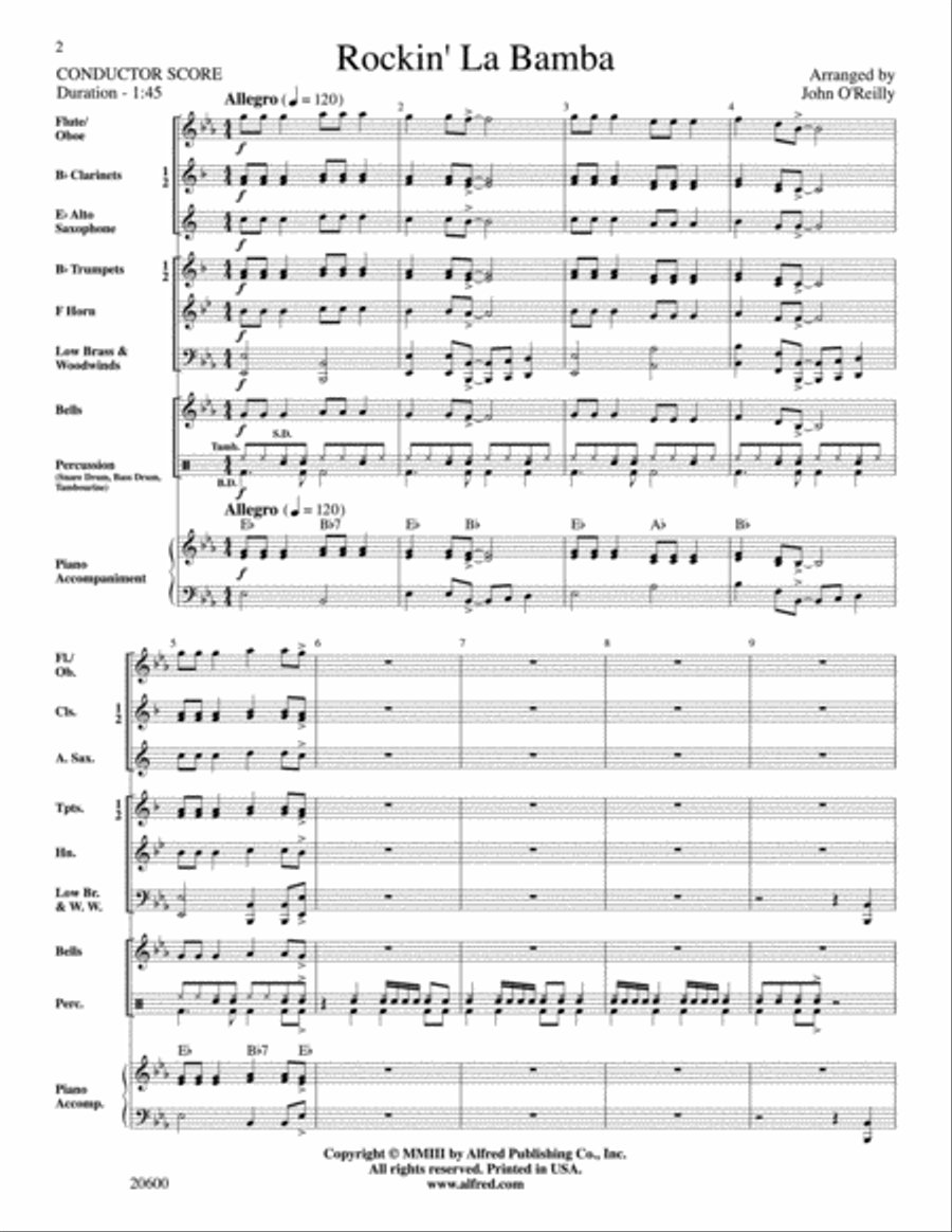 Rockin' La Bamba Concert Band scores gallery preview page 2
