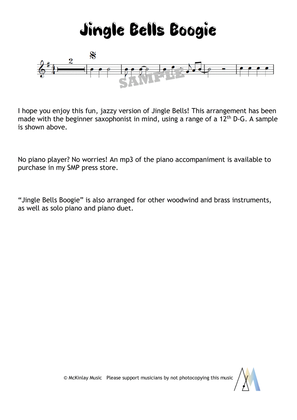 Jingle Bells Boogie - for solo saxophone
