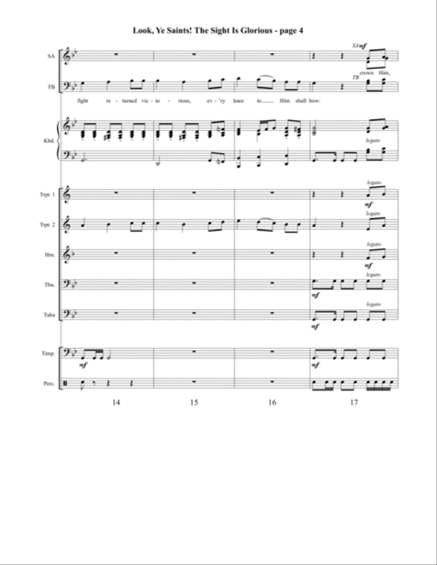 Look, Ye Saints! The Sight Is Glorious 4-Part scores gallery preview page 5