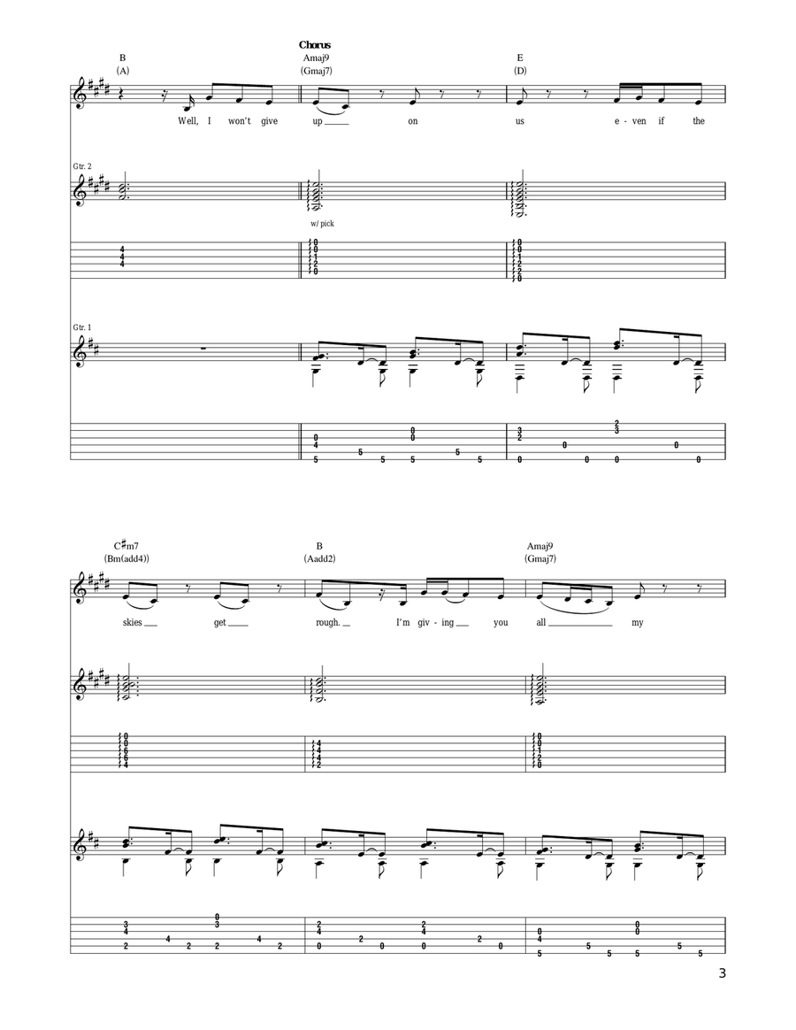 I Won't Give Up Acoustic Guitar scores gallery preview page 3