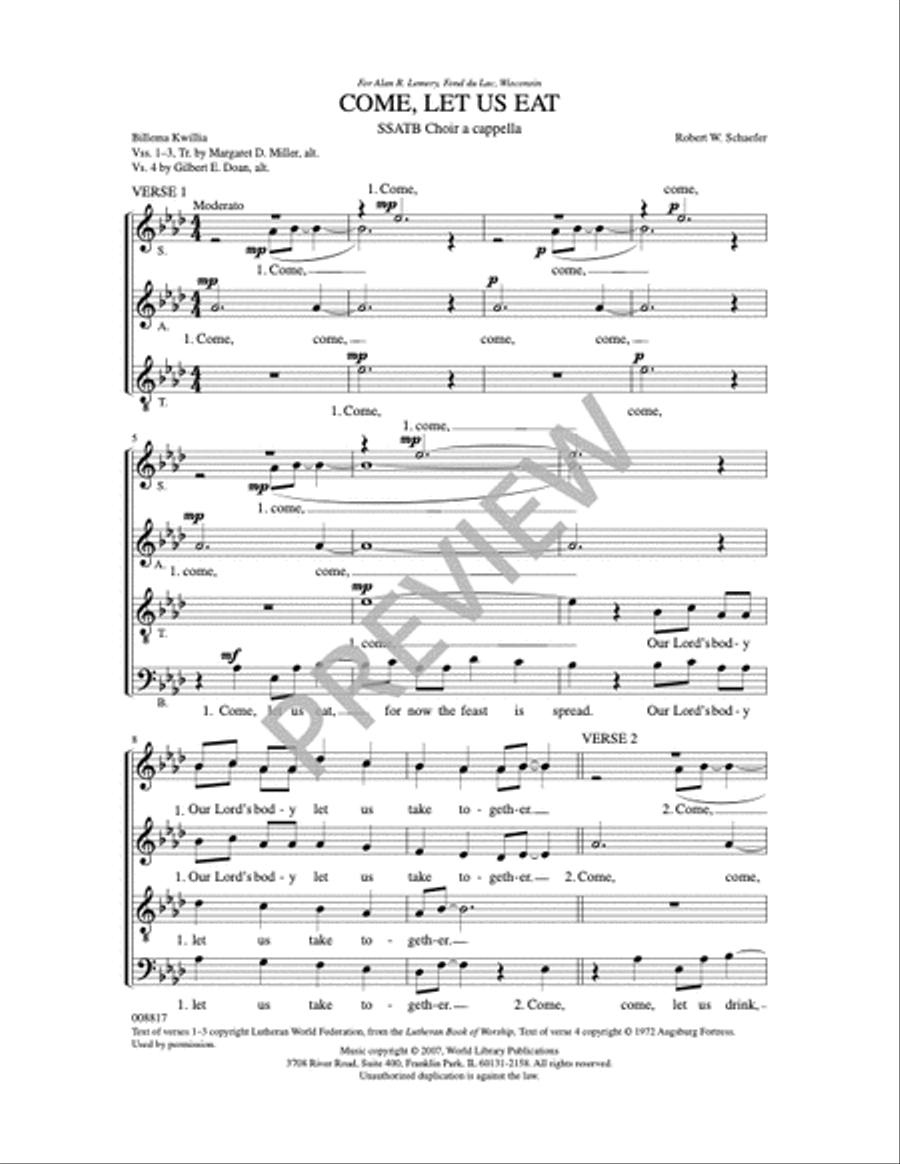 Come, Let Us Eat Come, Let Us Eat SSATB scores gallery preview page 5