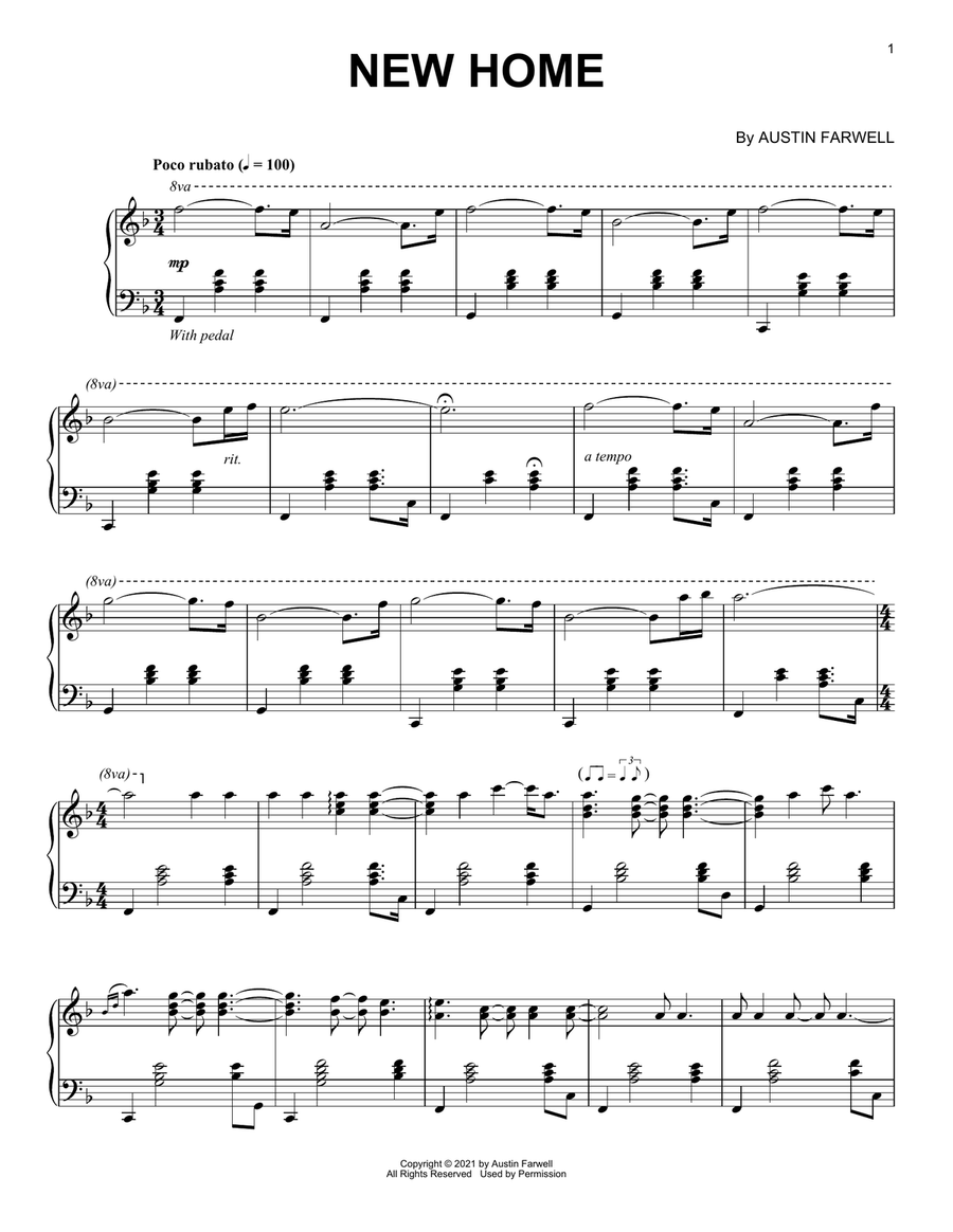 New Home Piano Solo scores gallery preview page 1