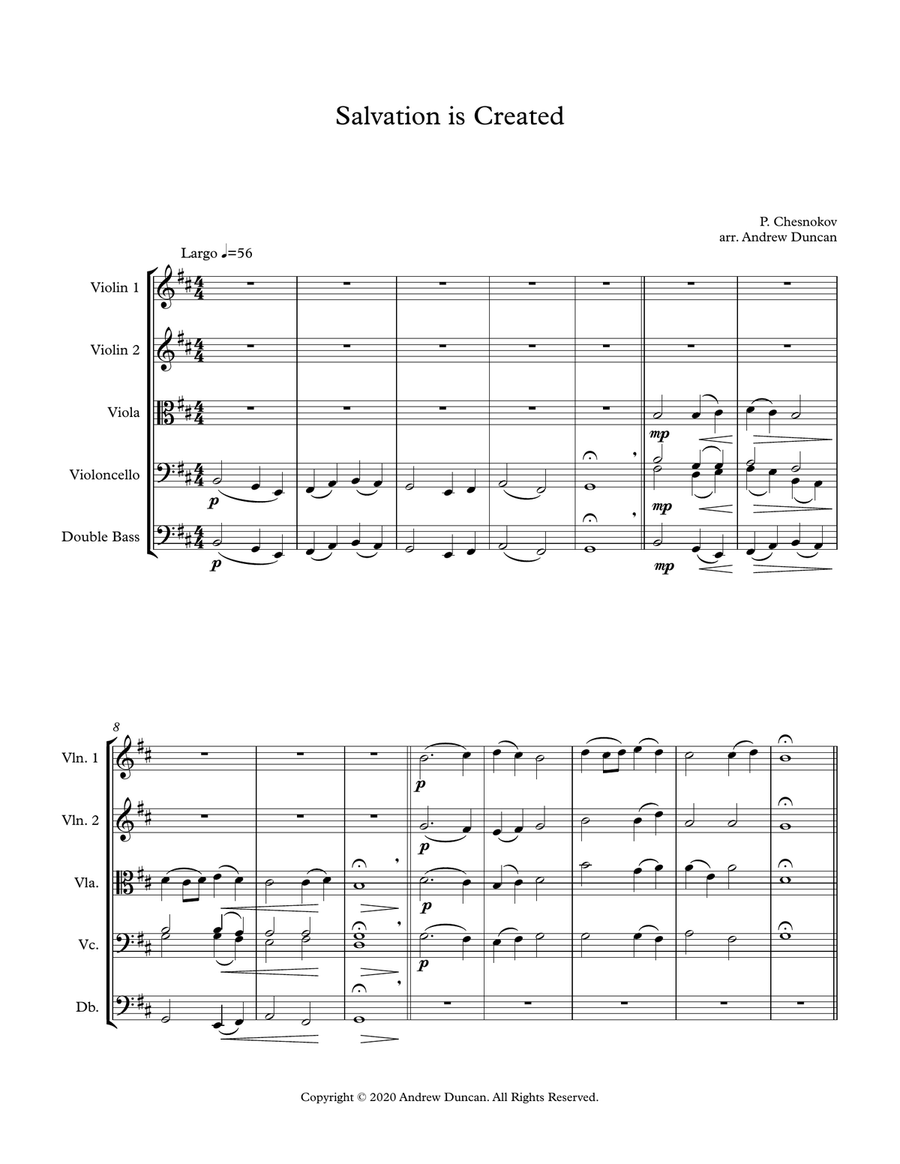 Salvation is Created - String Orchestra String Orchestra scores gallery preview page 1