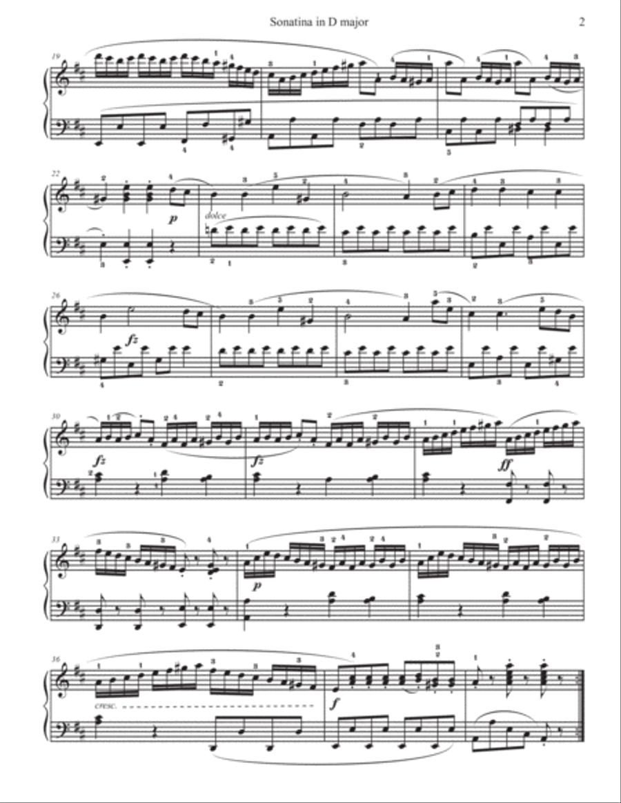 Piano Sonatina No.6 in D major, Op. 36 - Clementi - Piano Solo image number null