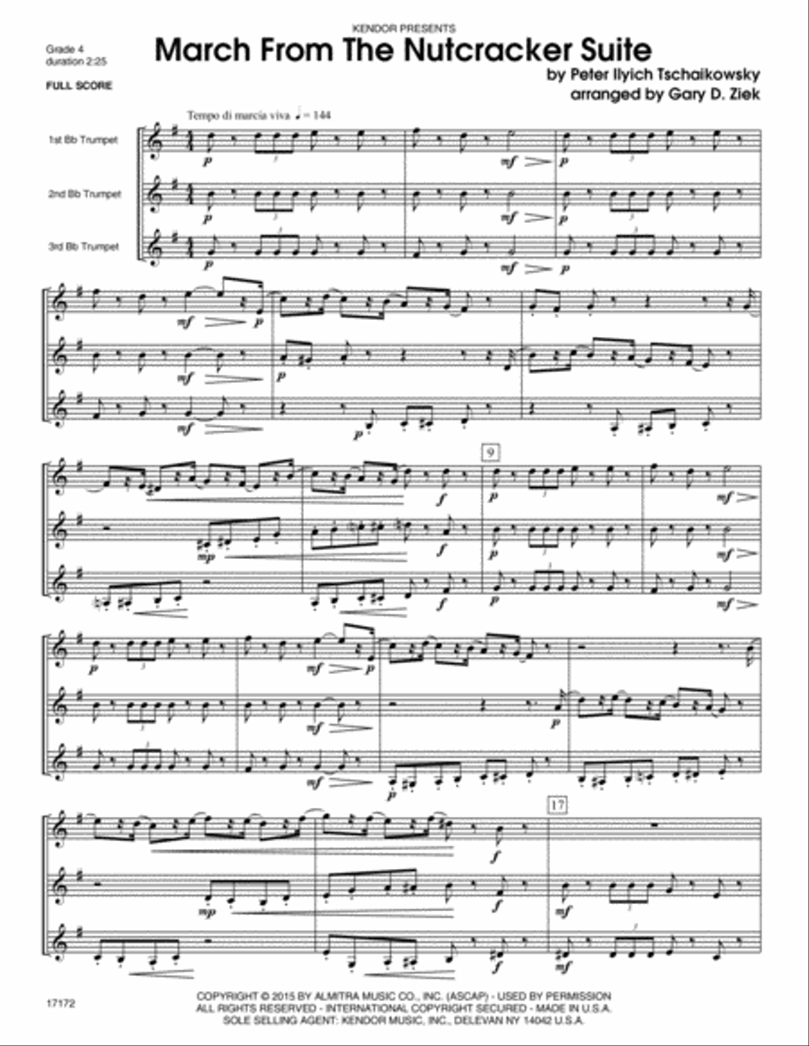 March From The Nutcracker Suite Trumpet Trio scores gallery preview page 2