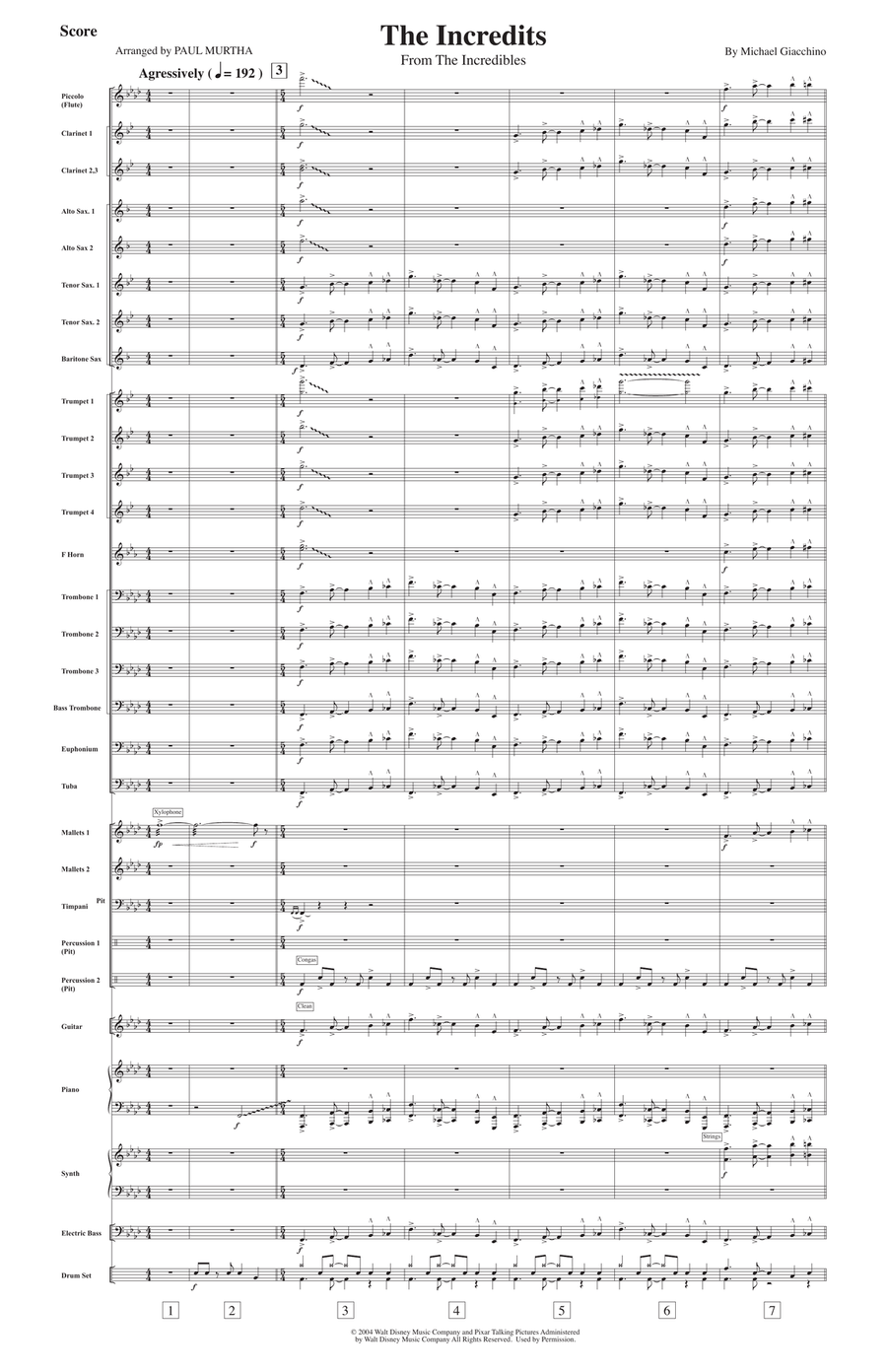 The Incredits The Incredits Marching Band scores gallery preview page 1