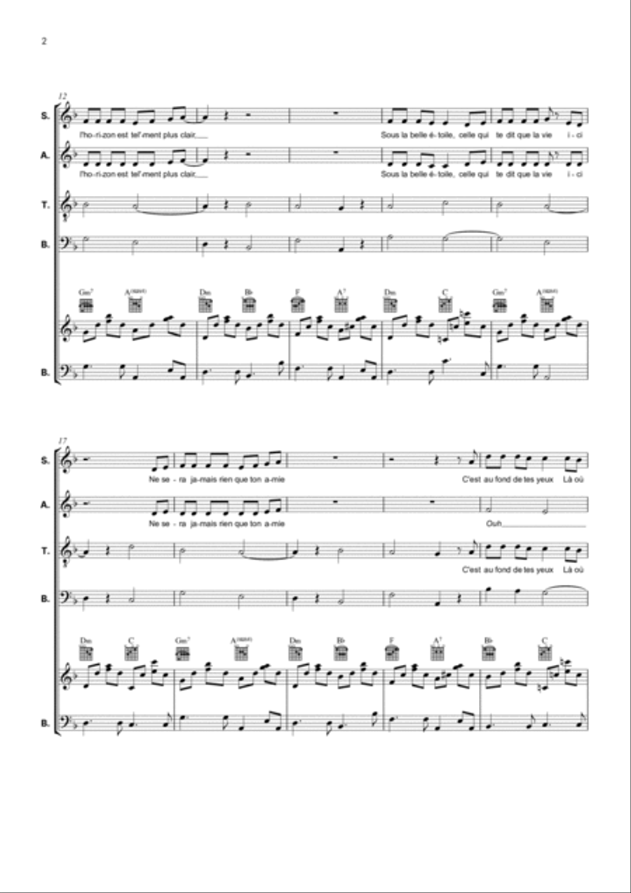 Là où je t'emmenerai 4-Part scores gallery preview page 2