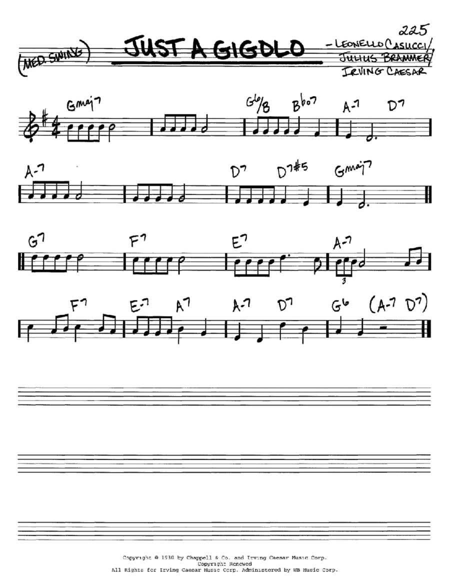 Just A Gigolo Just A Gigolo C Instrument scores gallery preview page 1