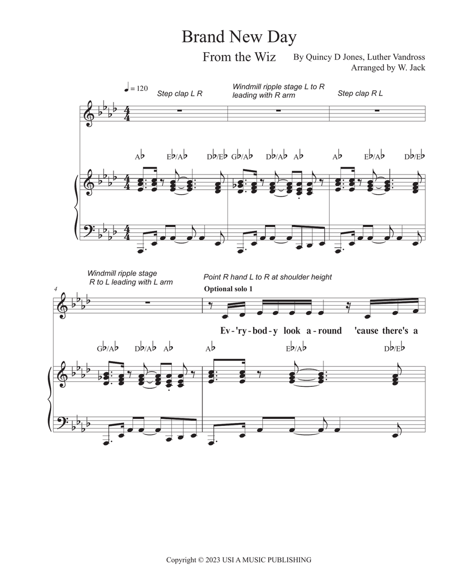 Liberation Ballet/a Brand New Day (everybody Rejoic Unison Choir scores gallery preview page 1