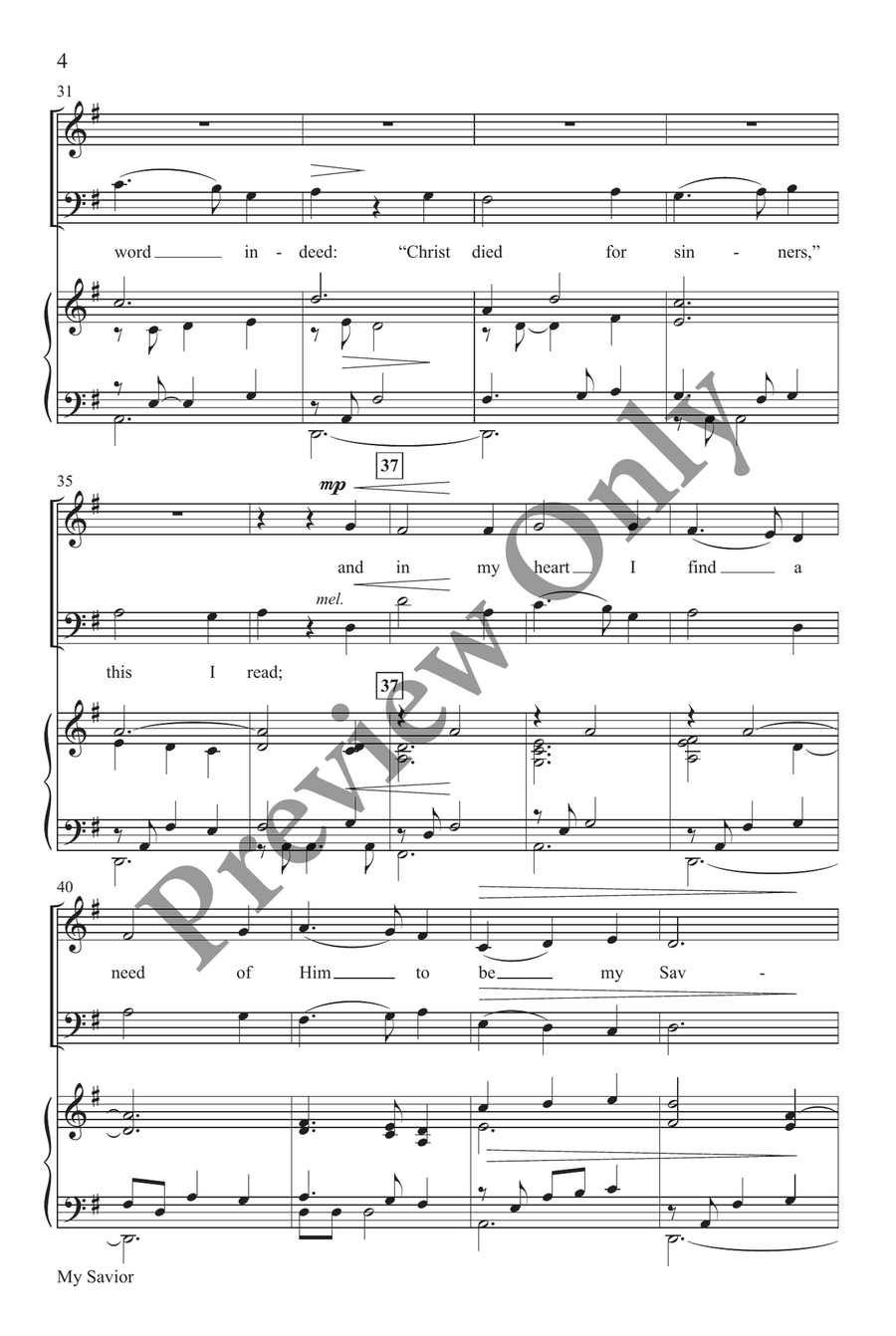 My Savior 4-Part scores gallery preview page 4