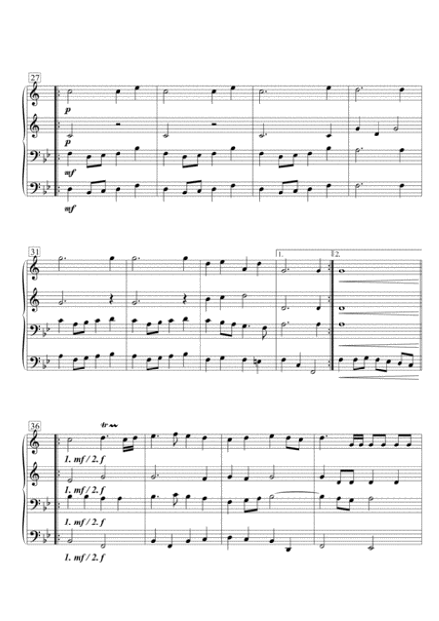 The Prince of Denmark's March (Trumpet Voluntary) for Brass Quartet Brass Quartet scores gallery preview page 4