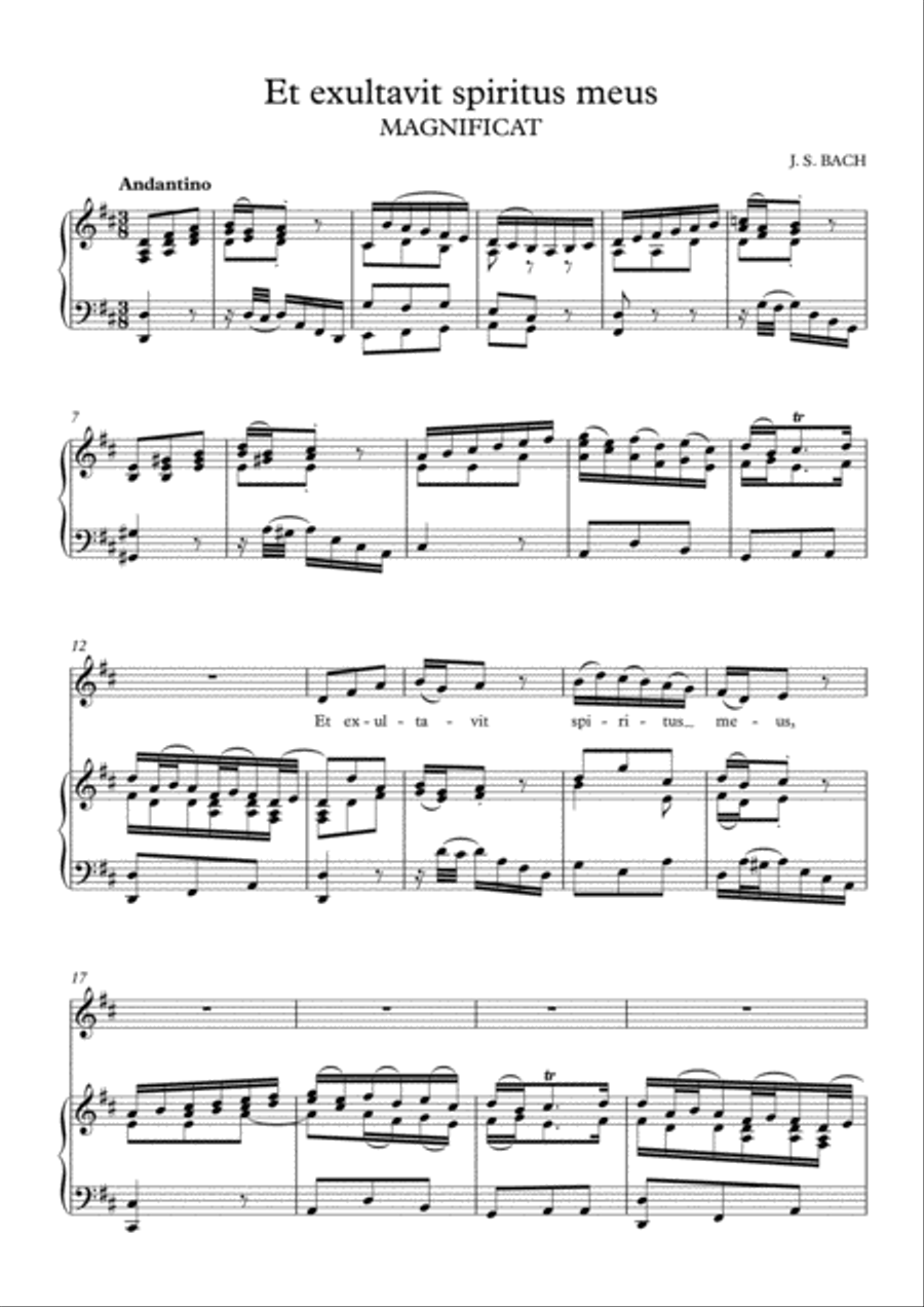 Et exultavit spiritus meus - Magnificat (D Major) Et exultavit spiritus meus - Magnificat (D Major) Voice scores gallery preview page 2