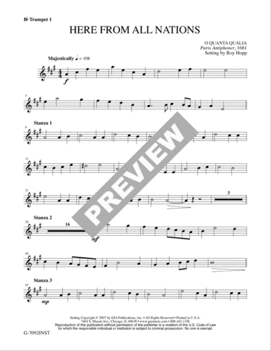 Here from All Nations - Instrument edition Trombone scores gallery preview page 3