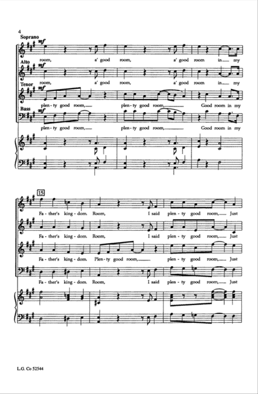 Plenty Good Room (Sit Down Servant) Choir scores gallery preview page 2