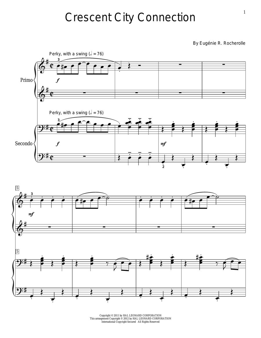 Crescent City Connection Piano Duet scores gallery preview page 1