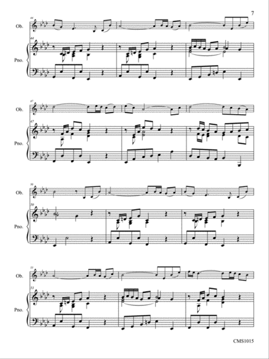 Three Pieces for Oboe and Piano Piano Accompaniment scores gallery preview page 5