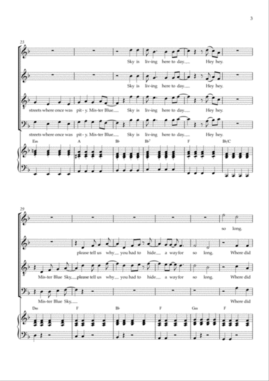 Mr. Blue Sky Mr. Blue Sky 4-Part scores gallery preview page 3